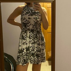 Floral A-Line Dress with Criss-Cross Back